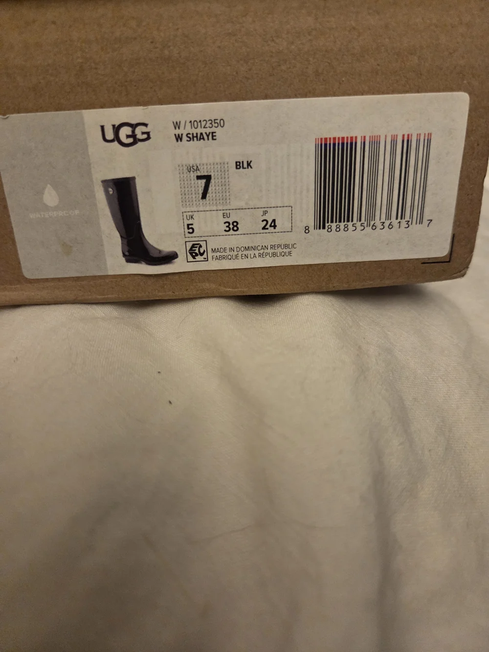UGG Women's Glossy Black Tall Rain Boots